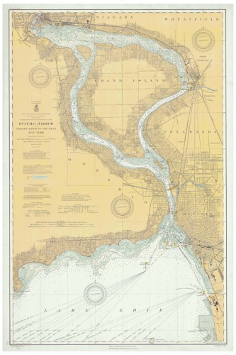 1910 Map | Buffalo Harbor And Niagara River To The Falls including the Outer Harbor | NOAA Historical Nautical Chart