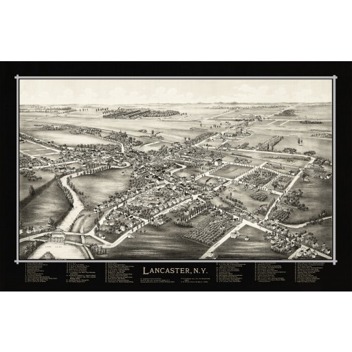 Map of Lancaster, N.Y.  1892 (Black)