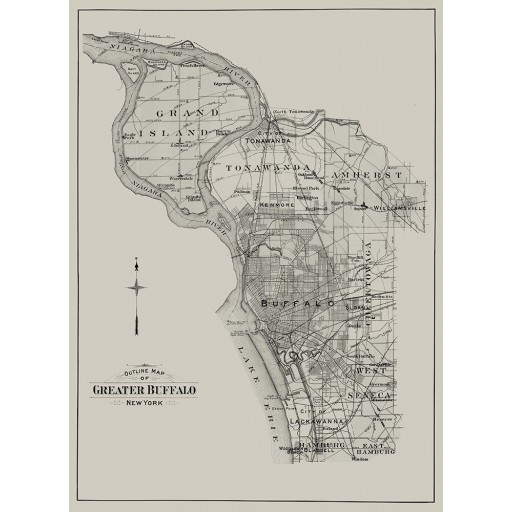 Buffalo 1915 Vol 3 Suburban | Outline Map of Greater Buffalo | Historic Cartography