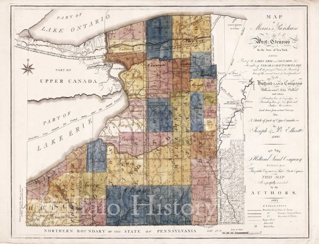 Map of The Morris's Purchase or West Geneseo in the State of New York Holland Land Company  c. 1814