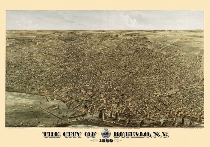 Buffalo, NY Panoramic Map - 1880