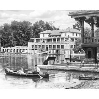 Restored Black & White Photo - Historic Buffalo, New York -  Canoeing in Delaware Park, c1919
